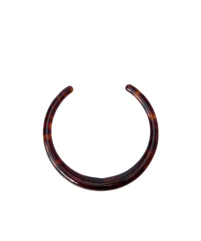 Totême Tortoiseshell-effect Sculpted Choker In Burgundy