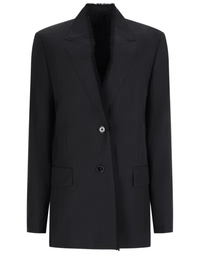 Totême Toteme Sculpted Cropped Jacket In Black