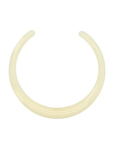 Totême Toteme Sculpted Translucent Resin Curved Necklace In Gold
