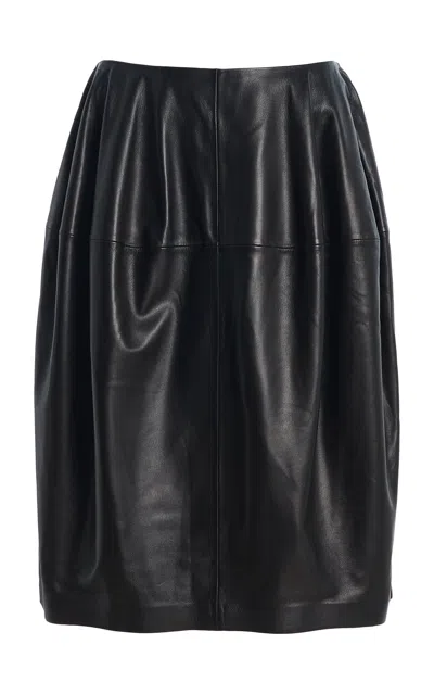 Totême Toteme Sculptural Leather Mini Skirt In Black