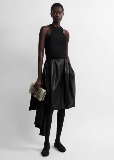 Totême Sculptural Leather Skirt In Transparent