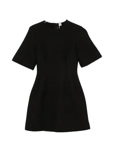 Totême Sculptural Short-sleeve Mini Dress In Black