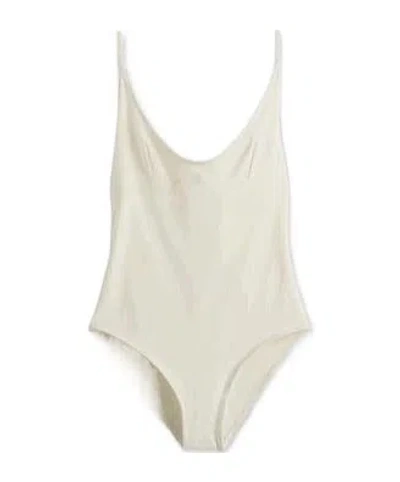 Totême Sea Tie-back Swimsuit In White