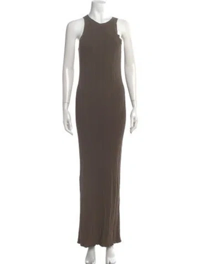 Pre-owned Totême Seamless Rib Long Dress In Green