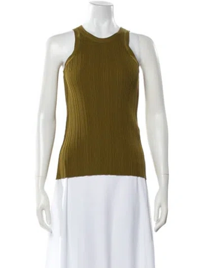 Pre-owned Totême Seamless Rib Tank Crew Neck Top In Green