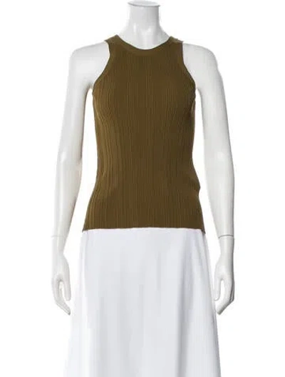 Pre-owned Totême Seamless Rib Tank Crew Neck Top In Green