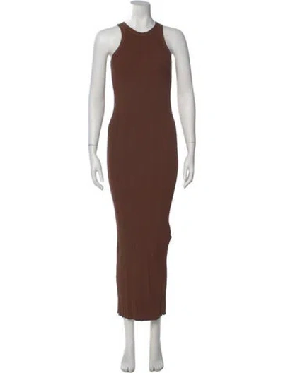 Pre-owned Totême Seamless Rib Tank Dress Long Dress In Brown