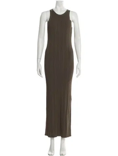 Pre-owned Totême Seamless Rib Tank Dress Long Dress W/ Tags In Brown