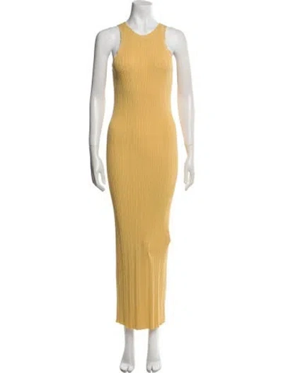Pre-owned Totême Seamless Rib Tank Dress Long Dress In Yellow