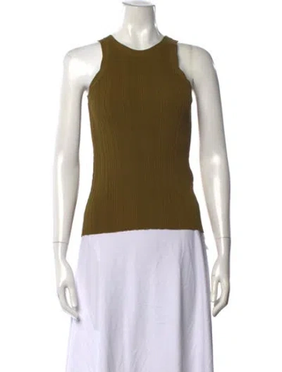 Pre-owned Totême Seamless Rib Tank Top Halterneck Top In Green