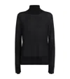 Totême Semi-sheer Split-sleeve Rollneck Top In Black
