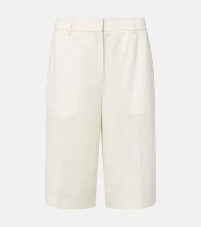 Totême Semi-sheer Bermuda Shorts In White