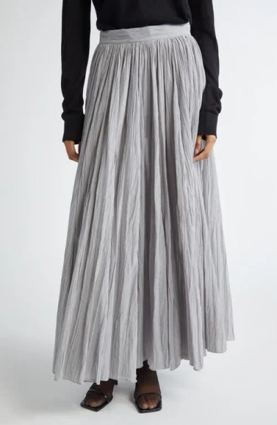 Totême Organic Cotton-blend Pleated Midi Skirt In Gray