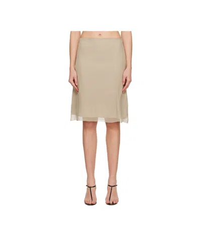 Totême Semi-transparent Midi Skirt In Neutral