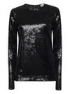 Totême Toteme Round-neck Sequin Top In Black