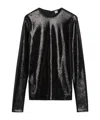 Totême Toteme Round-neck Sequin Top In Black