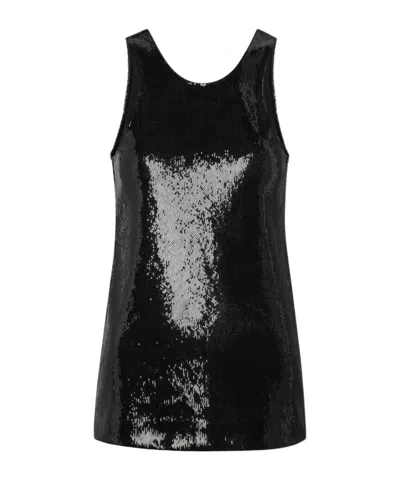 Totême Sequin Tank Top In Black