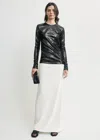Totême Toteme Round-neck Sequin Top In Black
