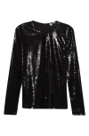 Totême Toteme Round-neck Sequin Top In Black