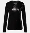 Totême Toteme Round-neck Sequin Top In Black