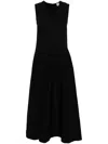 Totême Shantung Midi Dress In Black