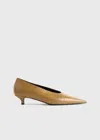 Totême Sharp Croco-embossed Kitten Pumps Biscuit In Brown