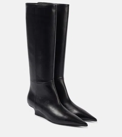 Totême Toteme Women Sharp Knee-high Leather Boots In Black