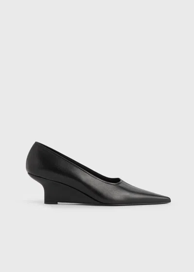 TOTÊME SHARP NAPPA WEDGE PUMPS BLACK