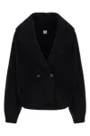 Totême Toteme Wool Knit Scarf-lapel Cardigan With Double-breasted Design In Black