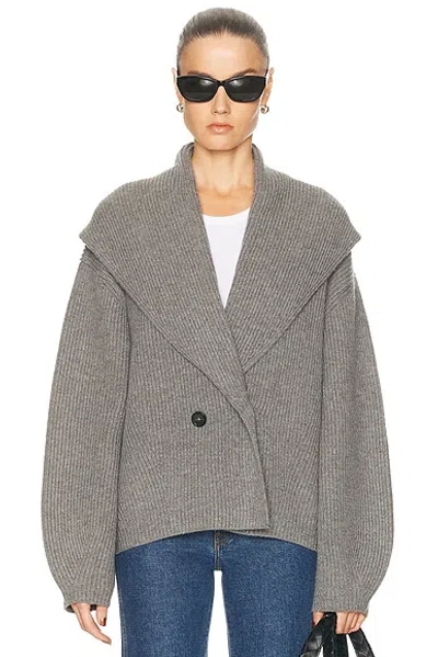Totême Shawl Lapel Cardigan In Gray