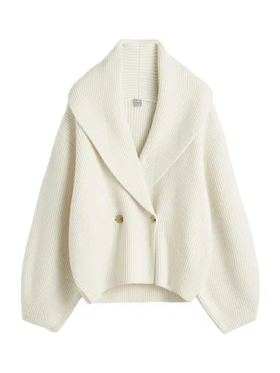 Totême Toteme Shawl-lapel Cardigan Milk In White