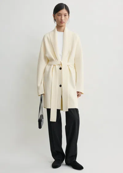 Totême Shawl-lapel Dressing Gown Ecru In Sand