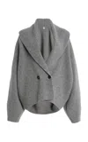 Totême Shawl-lapel Wool Cardigan In Gray