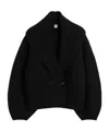 Totême Toteme Wool Knit Scarf-lapel Cardigan With Double-breasted Design In Black