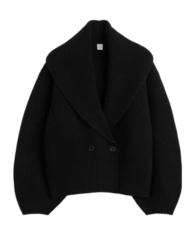 Totême Shawl-neck Cardigan In Black