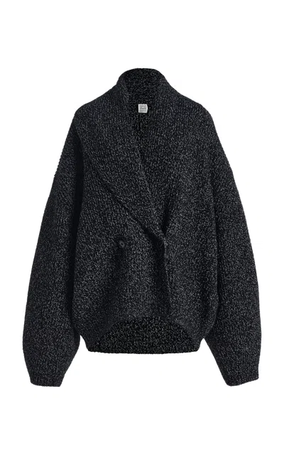 Totême Toteme Shawl-lapel Cashmere-blend Cardigan In Black,white