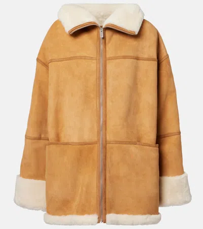 Totême Shearling And Suede Jacket In Brown