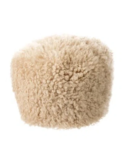 Pre-owned Totême Shearling Bucket Hat In Neutral