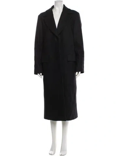 Pre-owned Totême Shearling Collar Coat Wool Coat In Gray