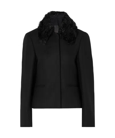 Totême Shearling-collar Jacket In Black