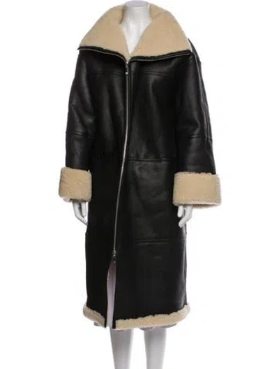 Pre-owned Totême Shearling Fur Coat In Black