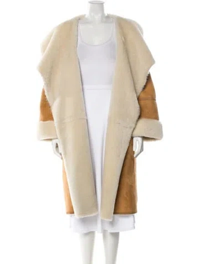 Pre-owned Totême Shearling Fur Coat In Neutral