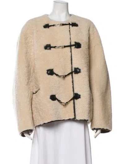 Pre-owned Totême Shearling Fur Coat In Neutral