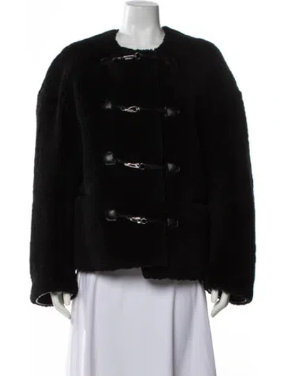 Pre-owned Totême Shearling Fur Jacket In Black
