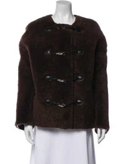 Pre-owned Totême Shearling Fur Jacket In Brown