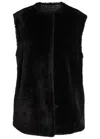 Totême Toteme Plush Genuine Shearling Vest In Black