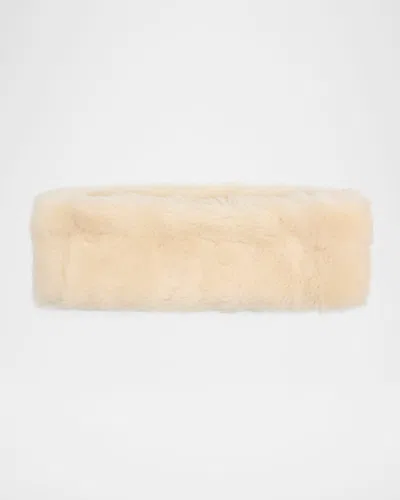 Totême Shearling Headband In Sand
