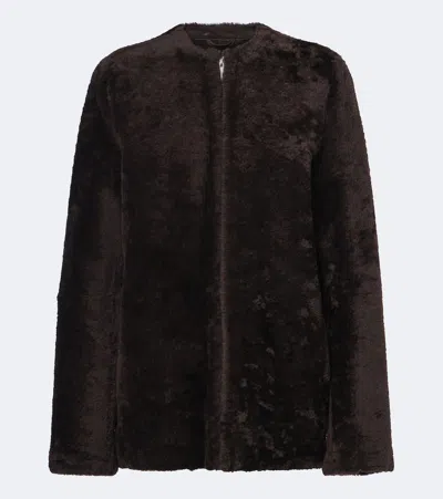 Totême Shearling Jacket In Brown