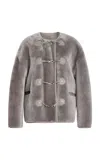 Totême Shearling Jacket In Gray