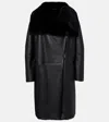 Totême Shearling-lined Leather Coat In Black